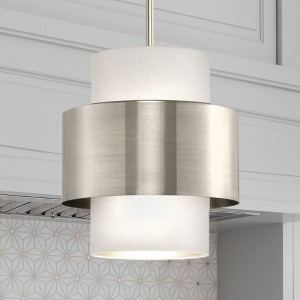 Urban Ambiance Luxury Modern Indoor Pendant,  11-1/4''H x 9-1/2"W x 9-1/2''D,  Brushed Nickel Finish, UHP4853 - 1 of 4