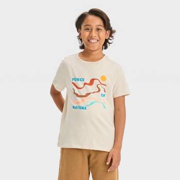 Boys' Short Sleeve 'Force Of Nature' Graphic T-Shirt - Cat & Jack™ Cream