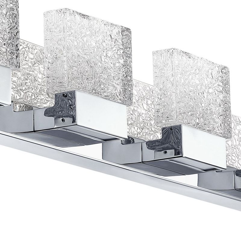 C Cattleya 4-Light 32.25-in Stainless Steel Integrated LED Art Glass shade Vanity Light, 4 of 7