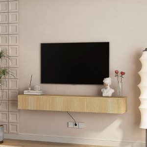 KTMBDW 69" Floating TV Stand with Power Outlets, Modern Wall Mounted Media Console Shelf with Doors, Entertainment Center for Living Room, Bedroom - 1 of 4