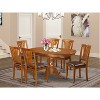 HomeStock 7-Piece Oval Saddle Brown Finish Solid Wood Top Dining Table with 6 Chairs - 2 of 4