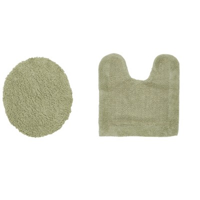Edge Bath Rug 100% Premium Cotton Ultra-soft Water Absorbent Tufted Solid Reversible 2 Piece Bathroom Rug Set For Machine Washable Bathmat