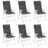 vidaXL Outdoor/Indoor Highback Chair Cushions - Set of 6, Anthracite Oxford Fabric, Water-Resistant, Non-Slip Design - 3 of 4