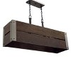Yosemite Home Decor Corbin 4-Light Modern Farmhouse Island Chandelier with Dark Stained Wood Shade and Metal Accents, Brown - 4 of 4