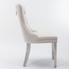 DOMETOUR Modern Velvet Dining Chair Solid Wood with Chrome Stainless Steel Plating Legs Nailhead Trim Set of 2 - 4 of 4