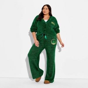 Wicked x Katie Kime Women's Graphic Sweater Pants - Emerald Green - 1 of 3