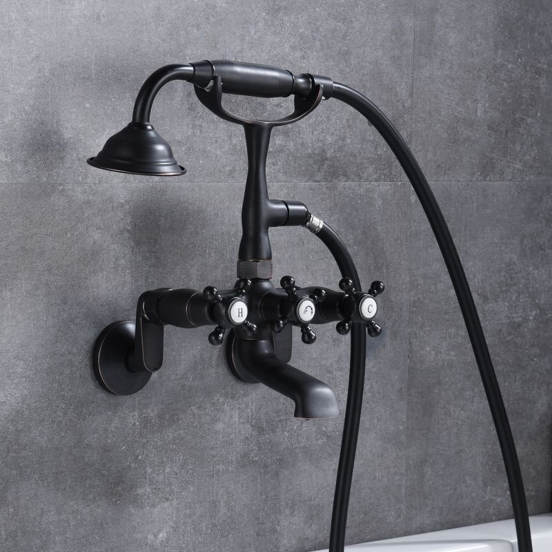 Sumerain Clawfoot Tub Faucet with Hand Shower, 3" to 9"  Wall Mount Tub Filler in Oil Rubbed Bronze, 5 of 19