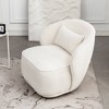 Boucle Upholstered Swivel Barrel Chair - Kinwell - 3 of 4