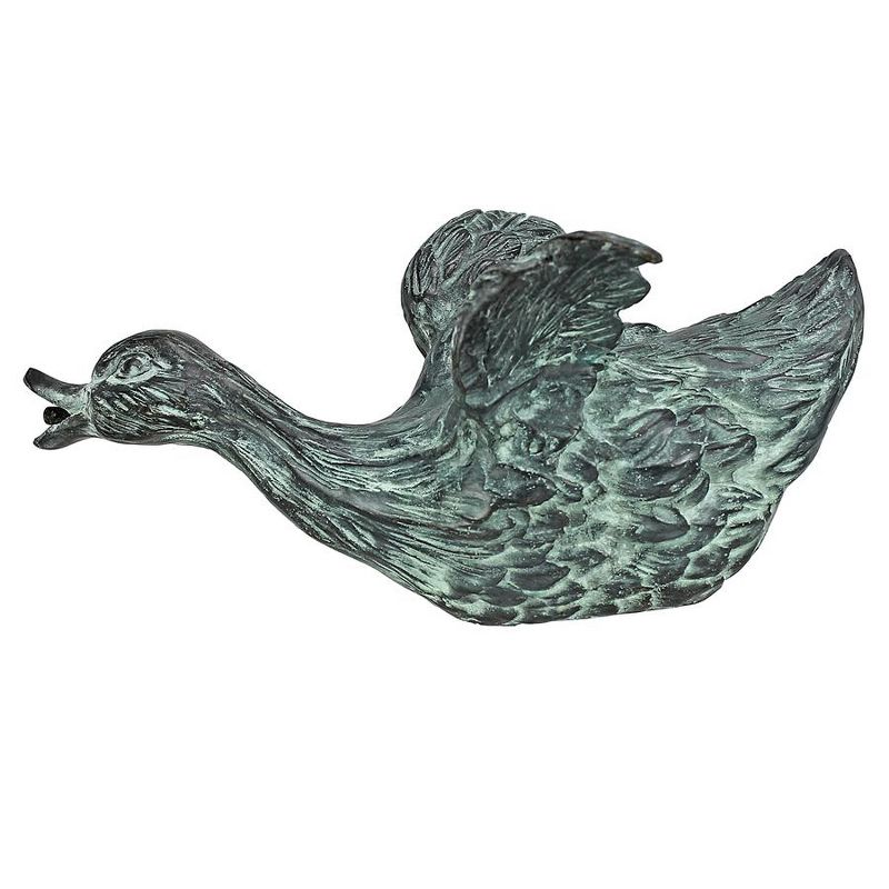 Design Toscano Lindell Pond Bronze Ducks Spitting Garden Statue: Sliding Duck, 4 of 5