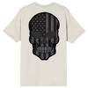 Skull American Flag Adult Sand Crew Neck Short Sleeve T-shirt - 3 of 4