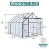 8x10FT Double Door Polycarbonate Greenhouse Raised Base and Anchor Aluminum Heavy Duty Walk-in Greenhouses for Outdoor Backyard in All Season,Black - 2 of 4