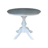 36" Round Top Dining Table White/Heather Gray - International Concepts