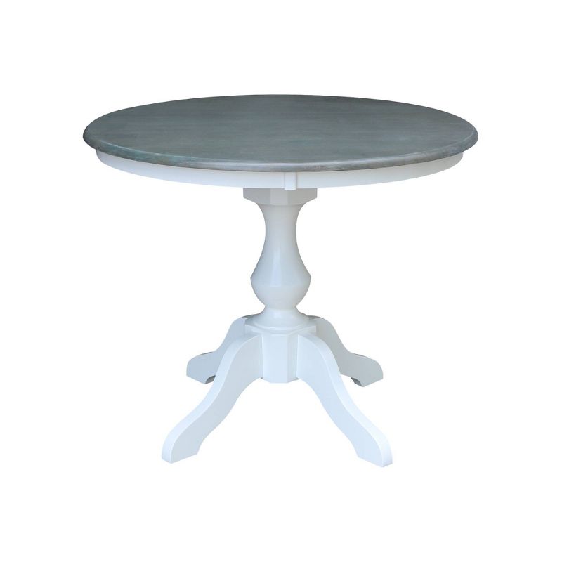36&#34; Round Top Dining Table White/Heather Gray - International Concepts, 1 of 7