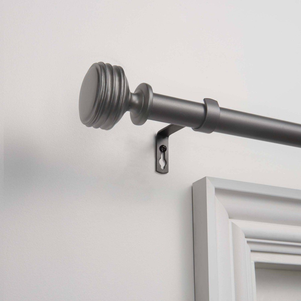 Photos - Curtains & Drapes Exclusive Home 36"-72" Duke Curtain Rod - Gunmetal: Adjustable Iron Rod, R