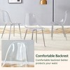 MAYEERTY Transparent Ergonomic Dining Chairs Set of 3 - Clear Cushion, Silver Legs, Stylish - 4 of 4