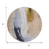 Beige And Navy Blue Abstract Washable Indoor Outdoor Area Rug - 3 of 4