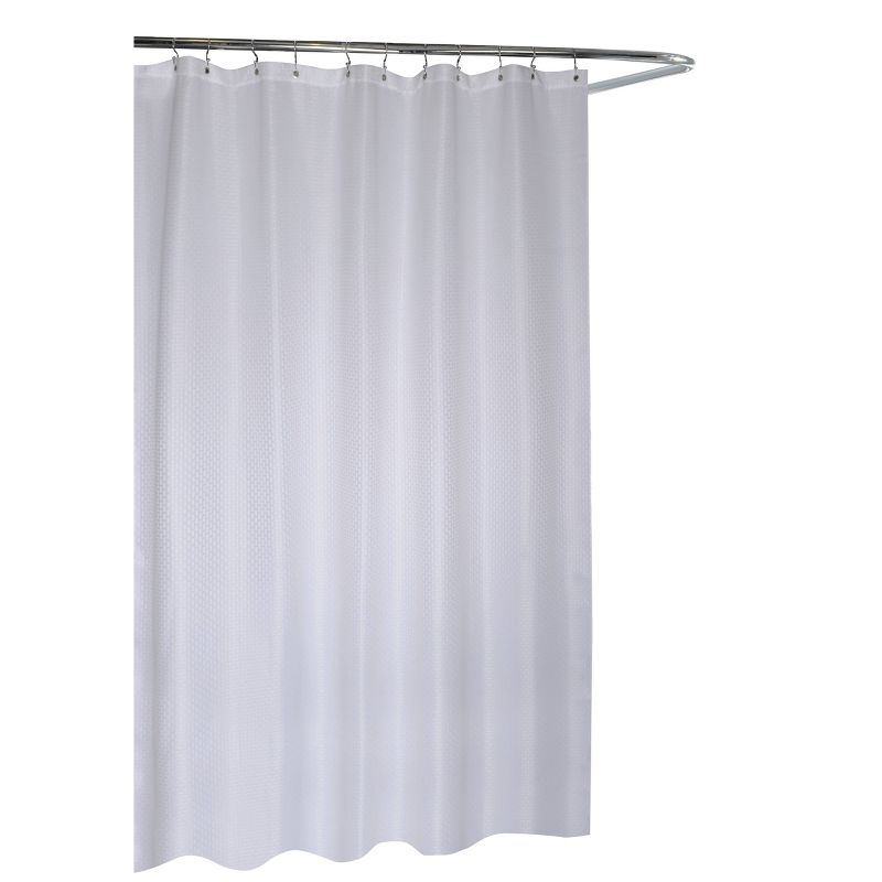 Basketweave Shower Curtain White - Moda at Home, 4 of 6