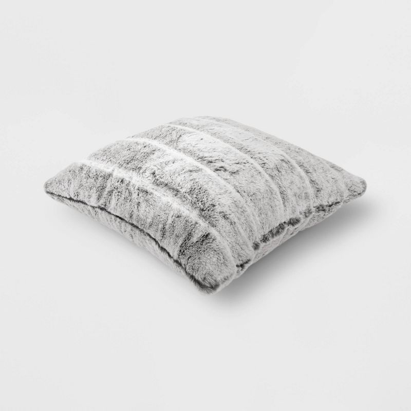 Textured Marled Faux Fur Square Throw Pillow - Threshold™, 3 of 5