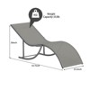 Set of 2 Aluminum Lounge Chairs - Ergonomic S-Shaped Outdoor Chaise Lounges, Rust-Resistant Poolside Recliners (Light Top Color) - 3 of 4