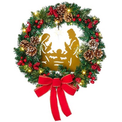The Lakeside Collection Nativity Wreath or Centerpiece - Wreath