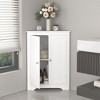 Rbied 23.62 in. W x 12.40 in. D x 31.89 in. H White MDF Freestanding Linen Cabinet Corner Cabinet with Adjustable Shelf - 4 of 4