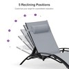 PURPLE LEAF Patio Chaise Lounge Set of 3 Outdoor Lounge Chair Beach Pool Sunbathing Lawn Lounger Recliner Chiar, Side Table Included - 4 of 4
