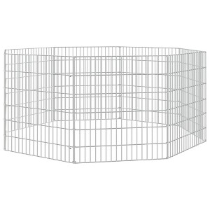 vidaXL Animal Enclosure Silver Galvanized iron Adjustable size - 1 of 4