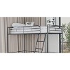 Sapphtopaz Twin Size Loft Bed with High Under Bed Space, Metal Bed Frame with Ladder & Safety Guardrail, Space-Saving Bunk Bed for Adults&Teen - 2 of 4
