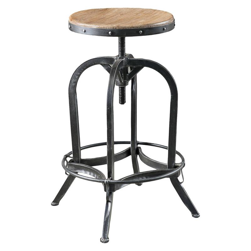 Farmdale Industrial Adjustable Swivel Barstool Natural Antique Black &#8211; Christopher Knight Home, 1 of 8
