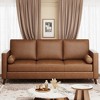 86" Leather Sofa for Living Room, Mid-Century 3-Seat Faux Leather Sofa with Deep Seats & Removable Cover for Apartment & Office - 3 of 4