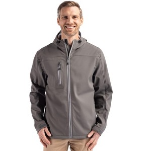 Clique Telemark Eco Stretch Softshell Full Zip Mens Hooded Jacket - 1 of 2