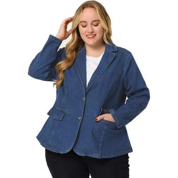 Blue Long Sleeves Denim Coat, Single Breasted Button Lapel Washed Denim  Jacket, Women's Denim Clothing - Temu
