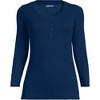 Lands' End Women's 3/4 Sleeve Variegated Micro Rib Henley - 3 of 4