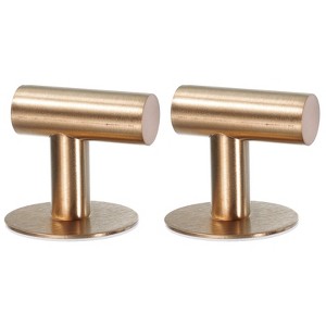 Unique Bargains Stainless Steel Waterproof Adhesive Decorative Hooks and Hangers 1.97" 2 Pcs - 1 of 4
