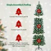 7.5FT Pencil Christmas Tree,Artificial Pre-Lit Slim Christmas Tree,Realistic Xmas Tree Artificial Holiday Decoration for Indoor and Outdoor Use - 4 of 4