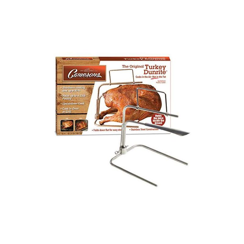 Turkey Roaster - Original Upside Down Turkey Dunrite Stainless Steel Cooker - Keeps Juices Inside Meat, Not Outside the Pan, the Perfect Juicy Turkey, 1 of 2