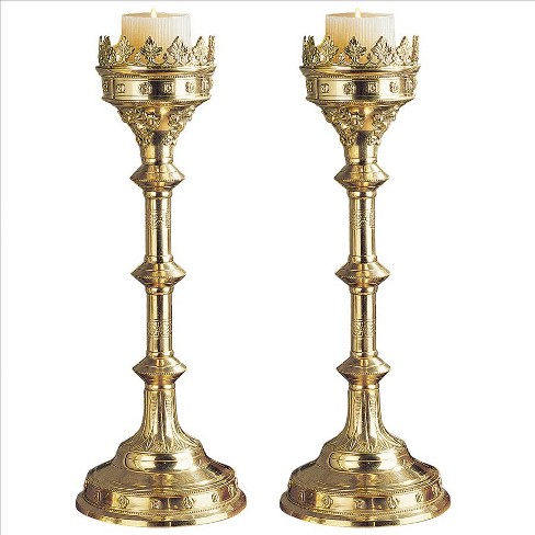 Design Toscano Chartres Cathedral Gothic Candlesticks: Set Of Two Grande :  Target