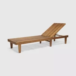 Nadine Wooden Patio Chaise Lounge Chair - Christopher Knight Home