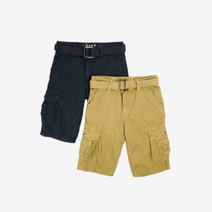 RAW X Boy's 2 pack Combo Belted Twill Cargo Shorts - 1 of 4