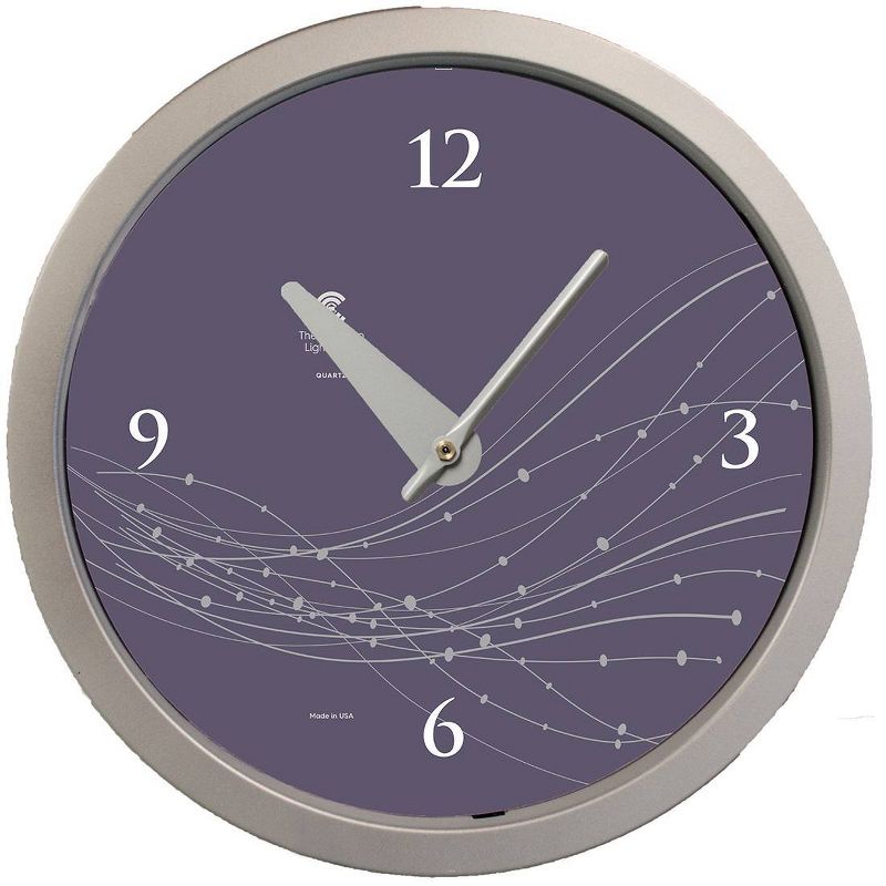 14.5&#34; Vines and Dots Shadow Contemporary Body Quartz Movement Decorative Wall Clock Silver/Purple - The Chicago Lighthouse, 1 of 6