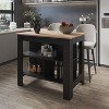 TiramisuBest Wine Storage Pedestal Kitchen Island White and Macadamia with White for Kitchen Islands & Carts - 2 of 4