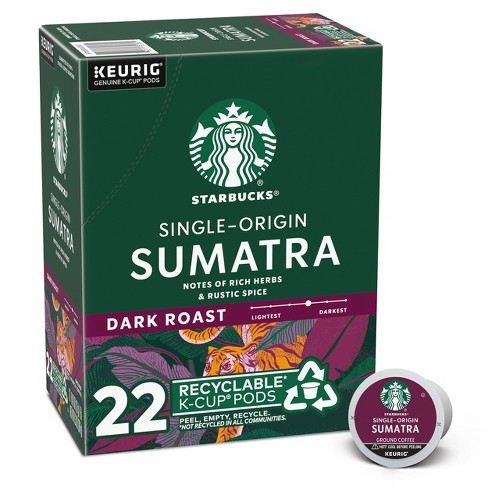 Starbucks Keurig Sumatra Dark Roast Coffee Pods - 22 K-cups : Target
