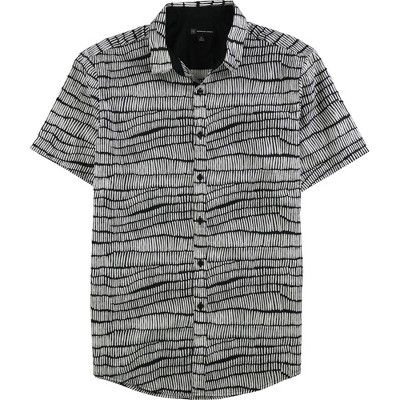 I.N.C International Concepts Mens Chambray Button Up Shirt, Black, Small