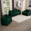 3-Piece Corduroy Upholstered Sofa Set with 2-Seater Sofa and 2 Single Sofa, Flexible Combination and Easy to Assemble - 3 of 4
