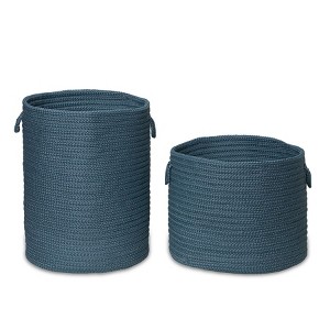 Colonial Mills Clean & Dirty Woven Hamper Set-2 - Blue 17"x17"x22" 19"x19"x15" - 1 of 3
