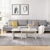 Nesting L Shape Coffee Table Set,Modular 2-Piece Detachable Tables for Living Room Garden,47.4'' & 35.4''-Baofuwish - 2 of 4