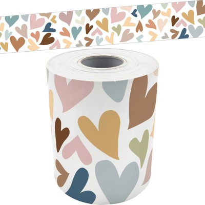 Teacher Created Resources Everyone Is Welcome Hearts Straight Rolled Border Trim, 50 Feet (Pack of 6)
