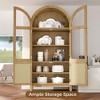 FONTOI 74" Tall Arched Display Cabinet with Glass Door, 5-Tier Arched Cabinet with Storage Door for Living Room Dining Room, 74.3"*36"*17.5" - 4 of 4
