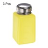 Unique Bargains Plastic Makeup Remover Nail Polish Push Down Alcohol Dispenser Bottles 3 Pcs 6.7oz Yellow - 3 of 4