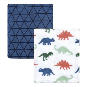 Hudson Baby Infant Boy Silky Plush Blanket, Dinosaurs, 30x36 inches - 1 of 2